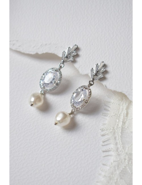 Boucles d'oreilles Parisienne pour mariée glam chic