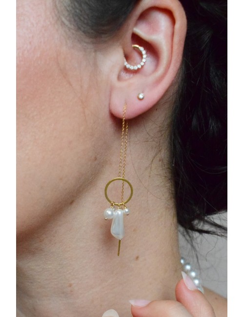 Boucles d'oreilles de mariage pendantes Rochelle