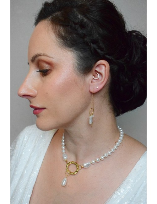 Boucles d'oreilles de mariage pendantes Rochelle