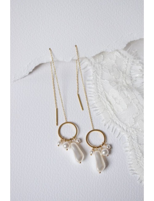 Boucles d'oreilles de mariage pendantes Rochelle