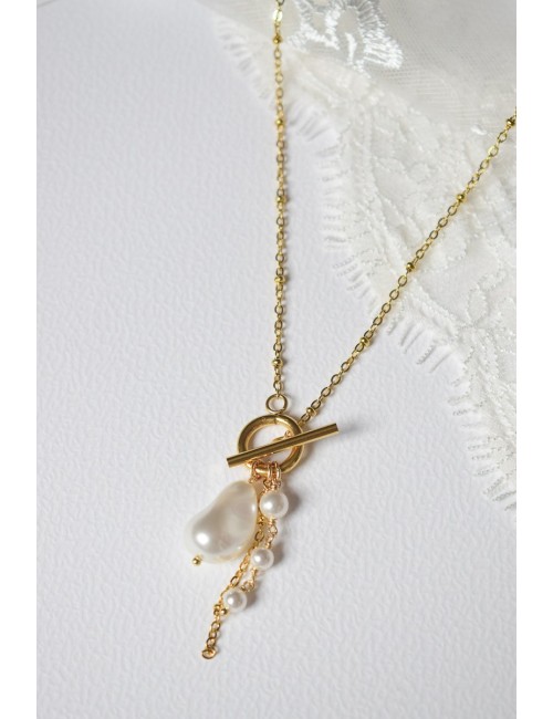 Collier de mariage Rochelle original avec fermoir devant