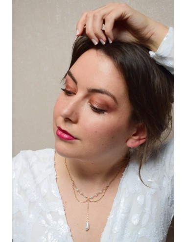 Collier de mariage Clélie avec travail de chaines