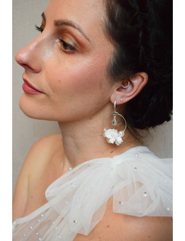 Boucles d'oreilles de mariage créoles Camille