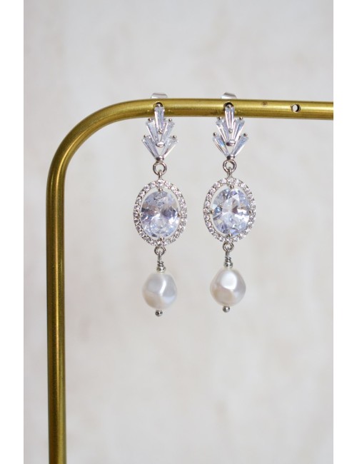 Boucles d'oreilles Parisienne pour mariée glam chic