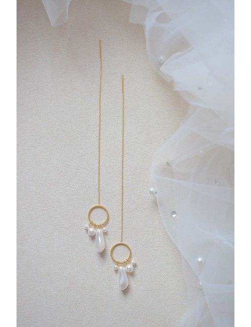 Boucles d'oreilles de mariage pendantes Rochelle