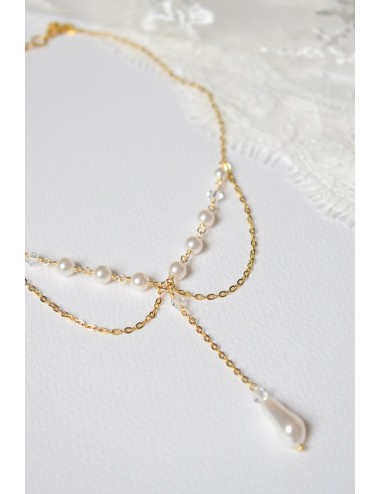 Collier de mariage Clélie avec travail de chaines