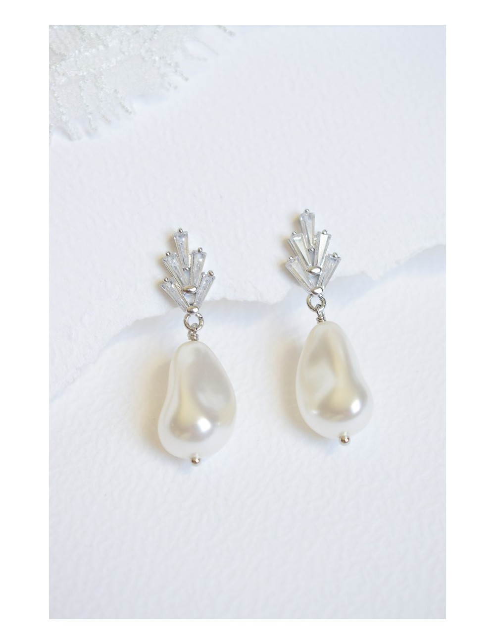 Boucles d'oreilles pour la mariée Idylle, rétro vintage