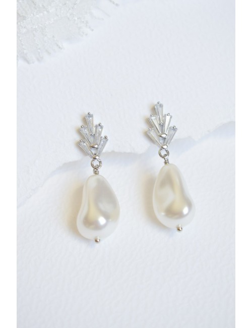 Boucles d'oreilles pour la mariée Idylle, rétro vintage
