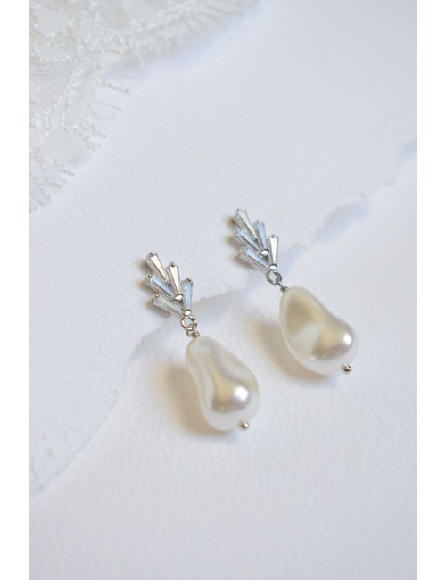 Boucles d'oreilles pour la mariée Idylle, rétro vintage
