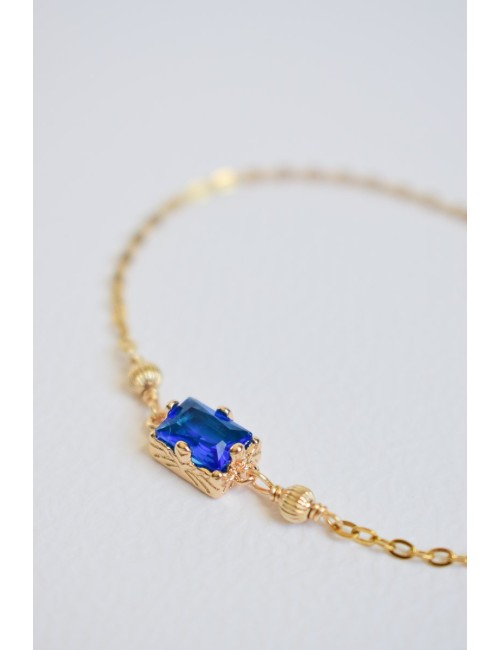 Bracelet de mariage quelque chose de bleu Strass bleu roi