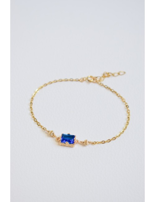 Bracelet de mariage quelque chose de bleu Strass bleu roi
