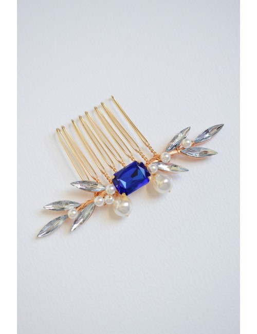 Broche de mariage quelque chose de bleu Strass bleu roi