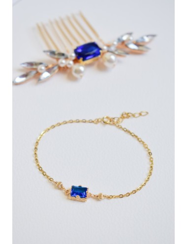 Broche de mariage quelque chose de bleu Strass bleu roi