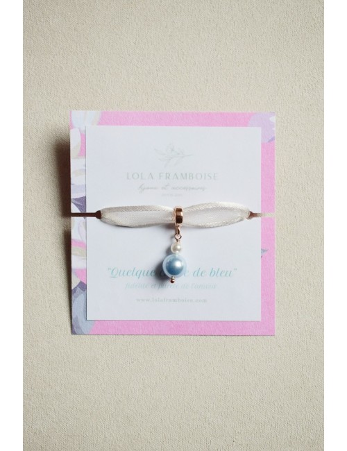 ''Quelque chose de bleu'' bijou de bouquet de mariée