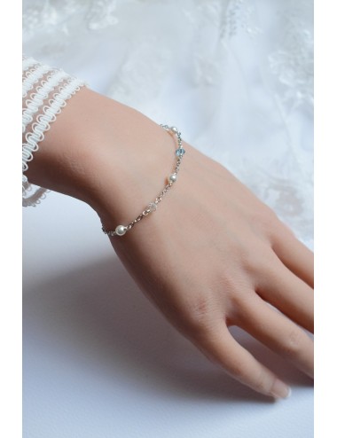 Bracelet de mariée Pure avec touche de bleu