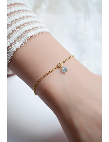 Bracelet ''Quelque chose de bleu'' Solo pour la mariée avec une perle