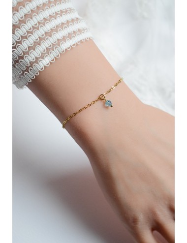 Bracelet ''Quelque chose de bleu'' Solo pour la mariée avec une perle