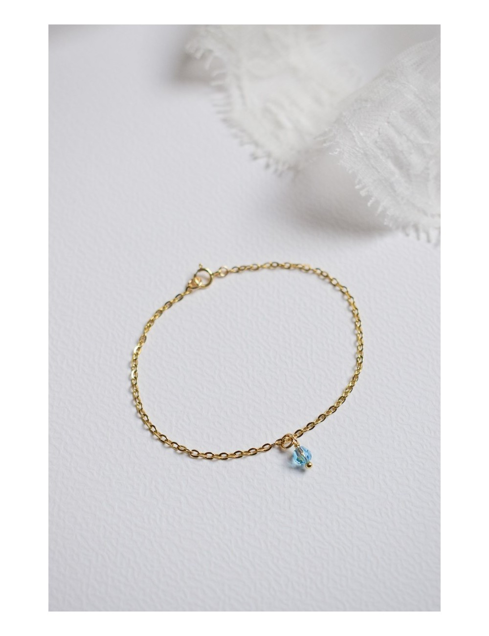 Bracelet ''Quelque chose de bleu'' Solo pour la mariée avec une perle