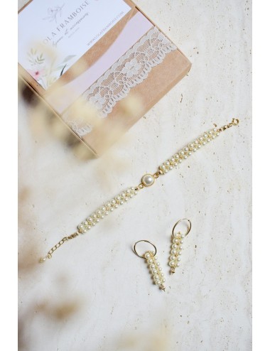 Bracelet de mariée modèle Solaire avec 2 rangs de perles