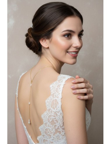 Collier de dos Rêveuse pour robe de mariée dos nu court