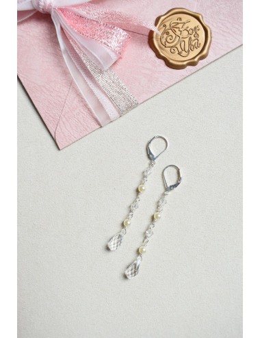 Boucles d'oreilles Syrina pendantes en cascade de perles pour mariée