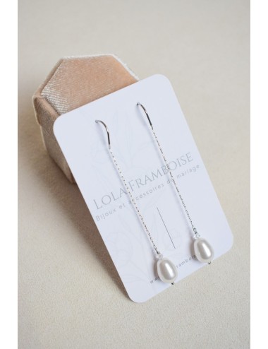 Boucles d'oreilles pour mariée chaines d'oreilles Flavie