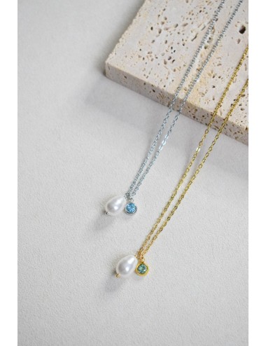 Collier Hortense pour la mariée, avec une touche de bleu