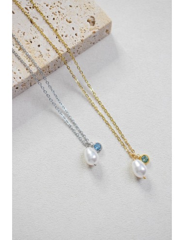 Collier Hortense pour la mariée, avec une touche de bleu