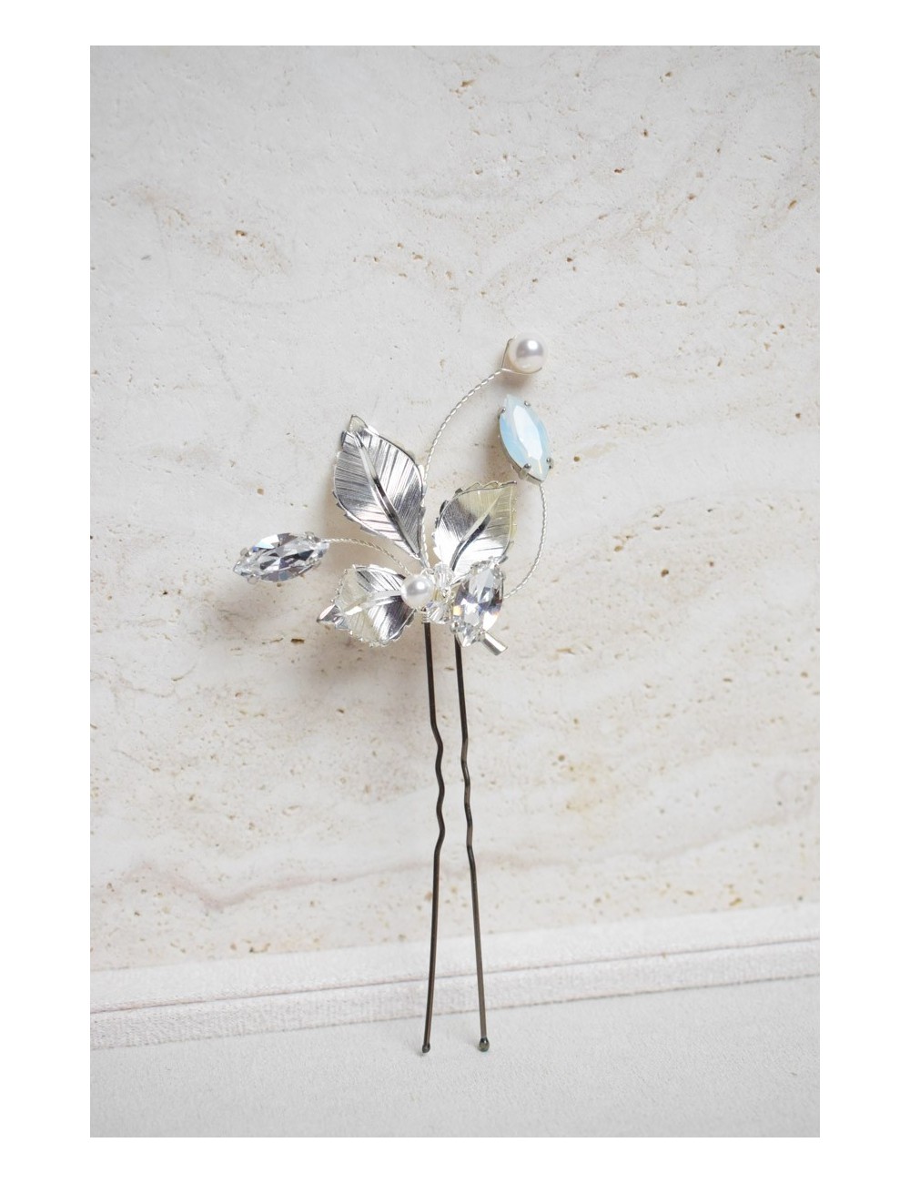 Peigne à cheveux pour la mariée modèle Champetre avec des fleurs roses