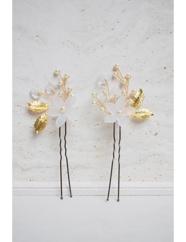 Peigne à cheveux pour la mariée modèle Champetre avec des fleurs roses