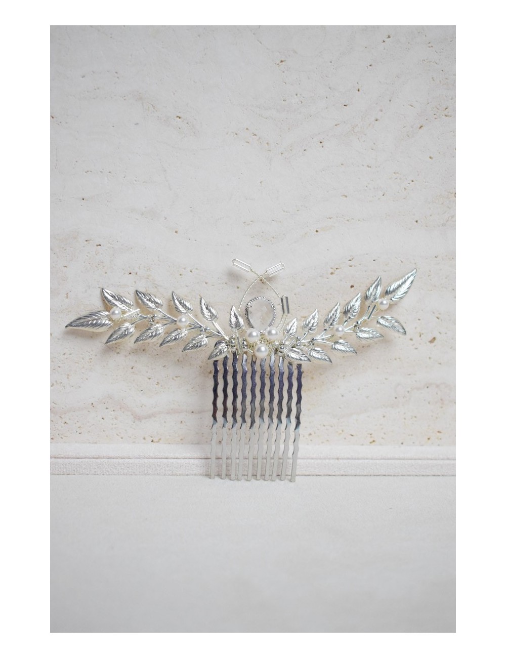 Peigne à cheveux pour la mariée modèle Champetre avec des fleurs roses