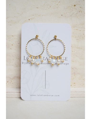 Boucles d'oreilles de mariage de style art deco avec perles.
