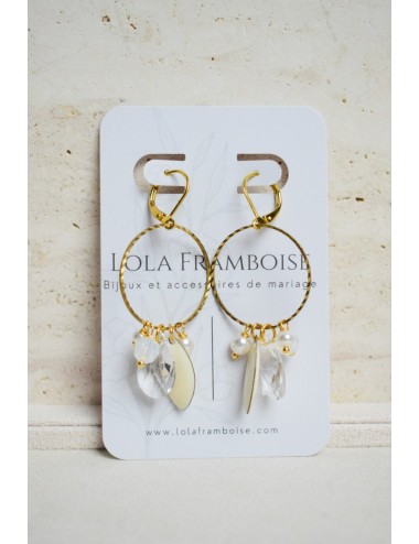 Boucles d'oreilles de mariage de style art déco soleil doré.