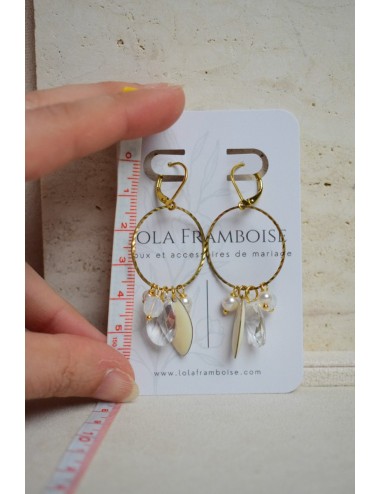 Boucles d'oreilles de mariage de style art déco soleil doré.