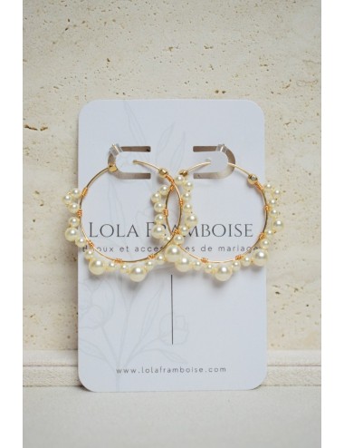 Boucles d'oreilles de mariage de style art deco avec perles.