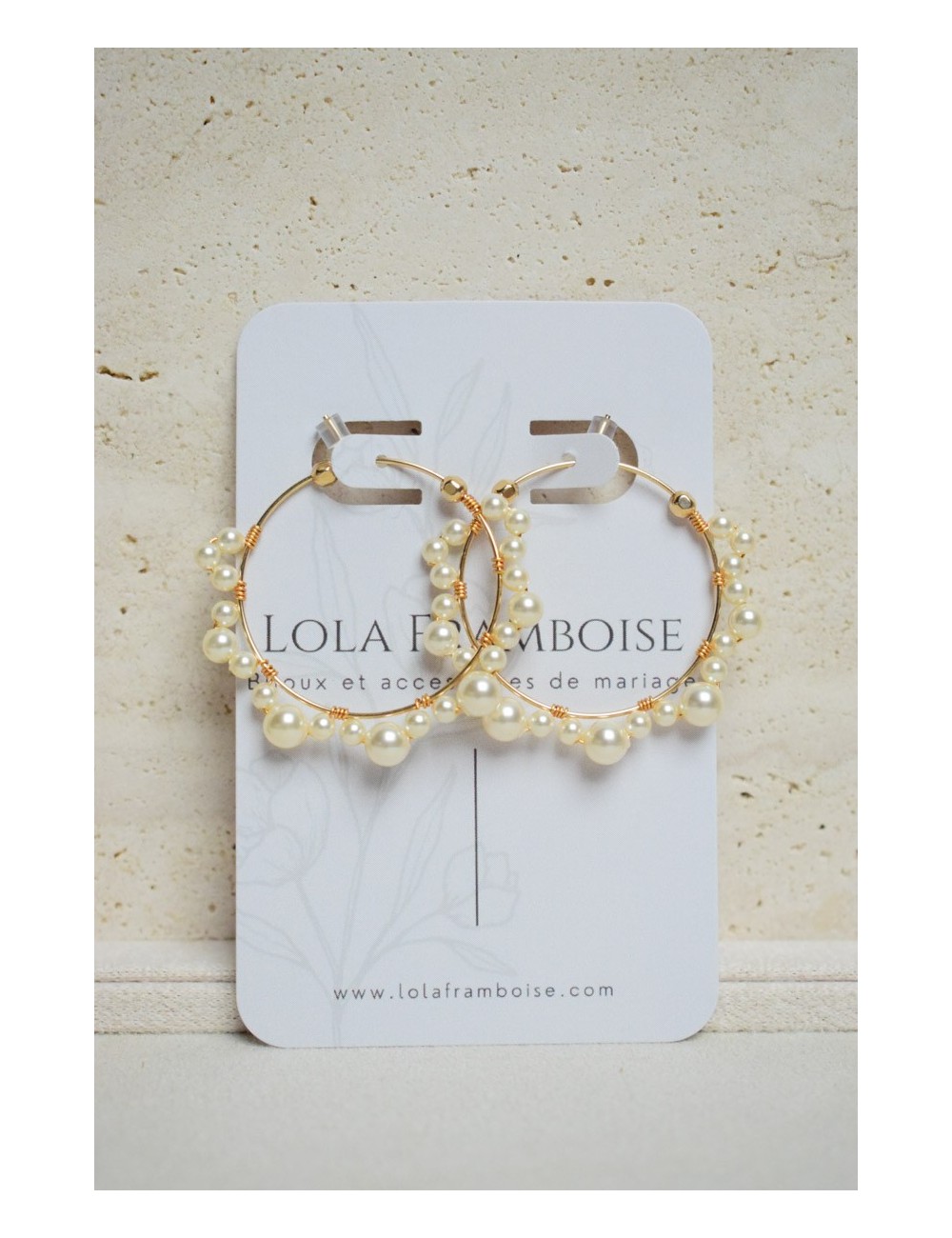 Boucles d'oreilles de mariage de style art deco avec perles.