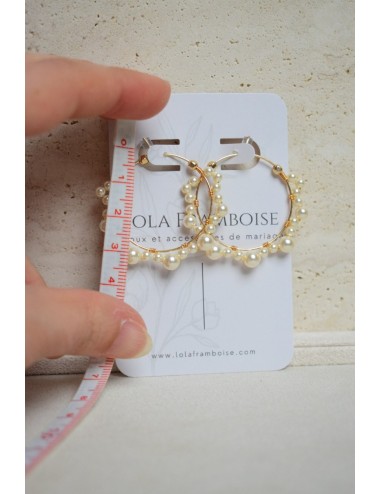 Boucles d'oreilles de mariage de style art deco avec perles.