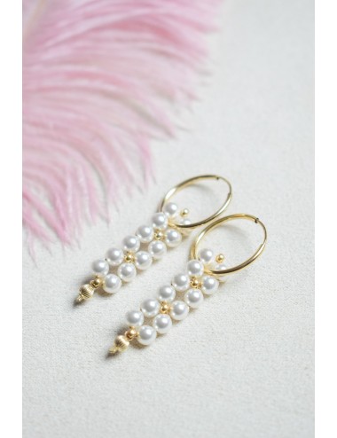 Boucles d'oreilles pour mariée avec tissage de perles