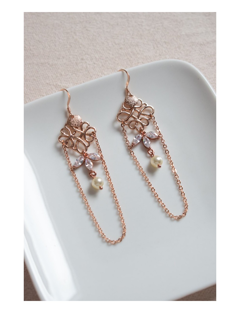 Boucles d'oreilles Coquillage, jolies boucles pour votre mariage.