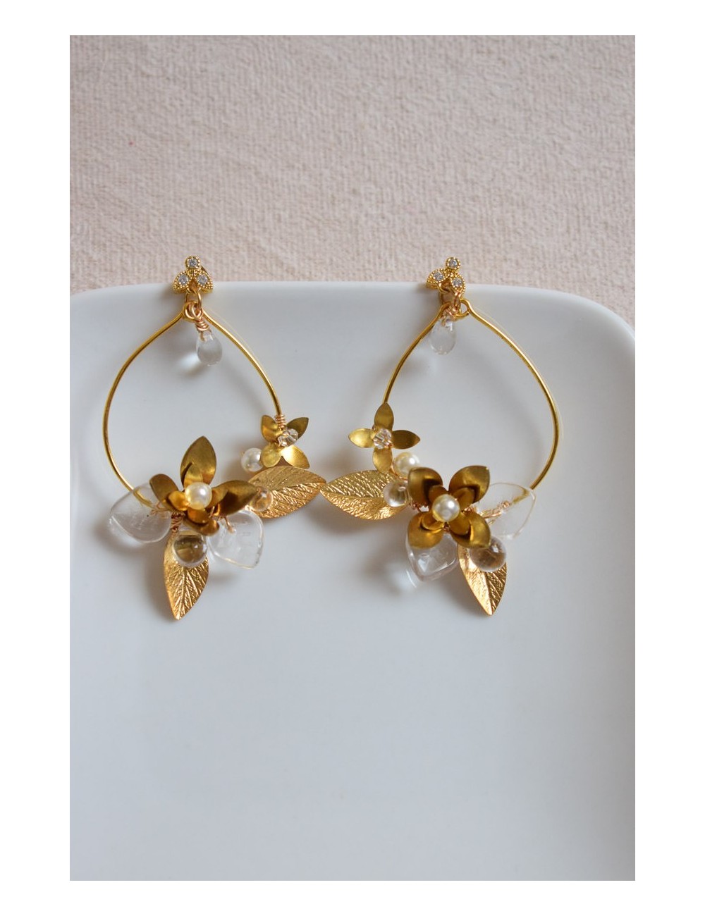 Boucles d'oreilles Coquillage, jolies boucles pour votre mariage.