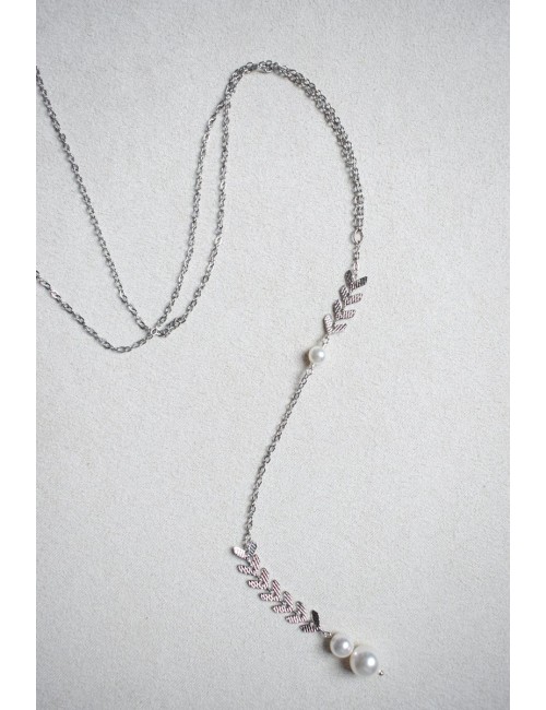 Collier de dos Bohème Oly avec chaine pour la mariée en robe dos nu