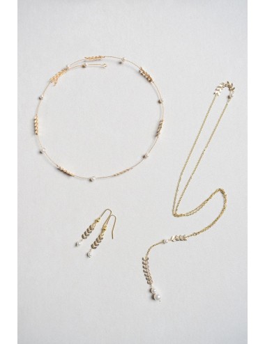 Collier de dos Bohème Oly avec chaine pour la mariée en robe dos nu