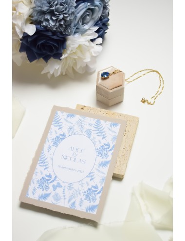 Collier Cabochon bleu pour la mariée