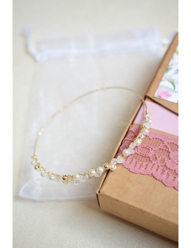 Bracelet jonc pour la mariée, en plaqué or 3 microns