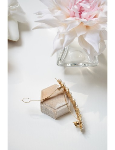 Barrette pour la mariée feuille dorée pour le chignon modèle Ramure