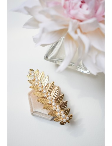 Barrette pour la mariée feuille dorée pour le chignon modèle Ramure