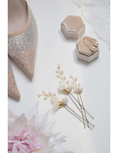 Trio de pics à cheveux pour le chignon de la mariée