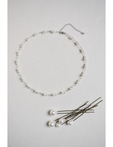 Collier de mariée Mélice, tour de cou en perles nacrées