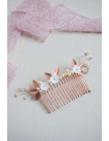 Peigne à cheveux pour la mariée modèle Sakura, peigne à feuilles.