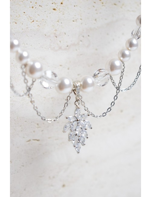 Collier mariage Romy glamour avec perles